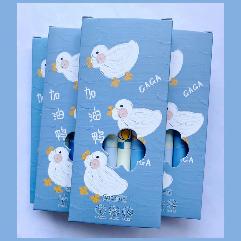 Обучающие канцелярские принадлежности, ручка с быстрой кистью, милая гелевая ручка с уткой для заправки, студенческие принадлежности для утки, нейтральная ручка, офисная черная