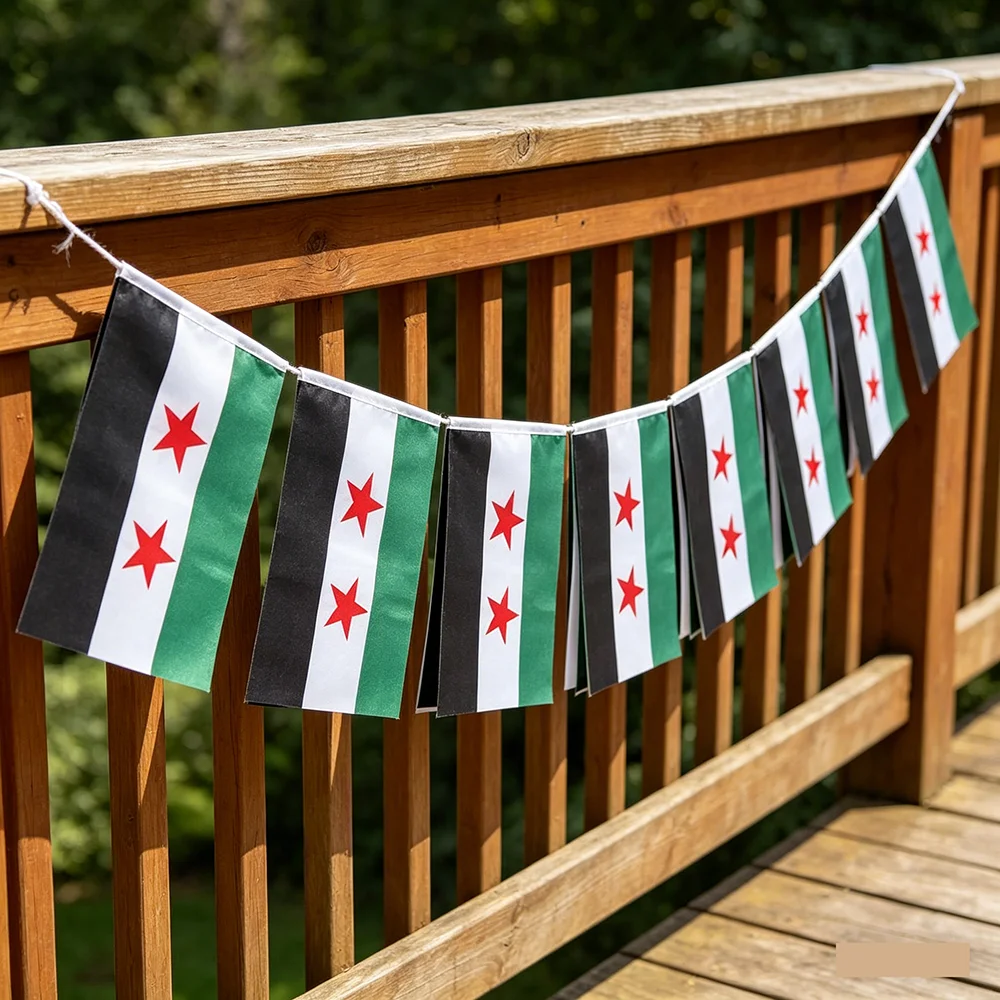 Syria bunting flags 14x21cm 20pcs/package Pennant Syria String Banner Festival Party Holiday for decoration