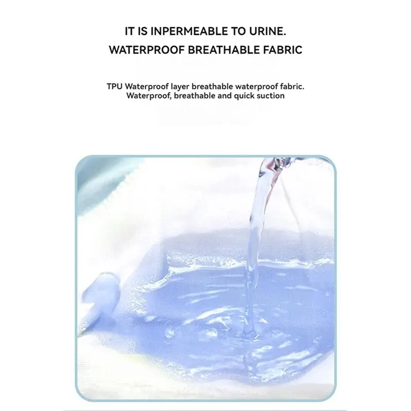 Celana katun bayi, celana belajar popok bayi tahan air celana latihan bernapas bayi dapat dicuci kartun