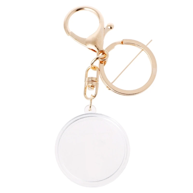 Acrylic Coin Holder Capsule With Pad Ring For 30mm 27mm Keyring Alloy Keychain DropShipping