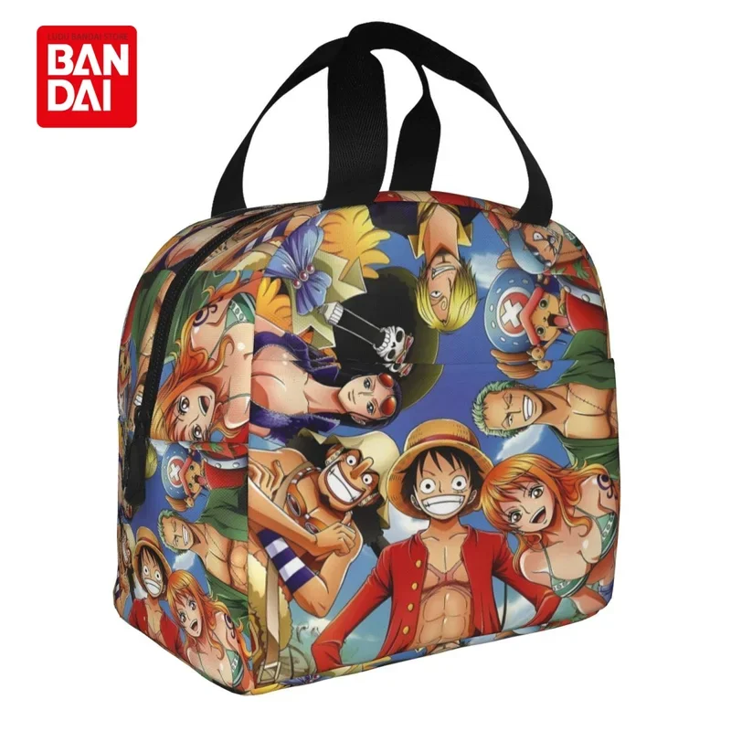 Bandai Anime Luffy Insulated Lunch Bag for School Kids Office  Sac Lunch Portable Thermal Cooler Lunch Box Handbag Gift