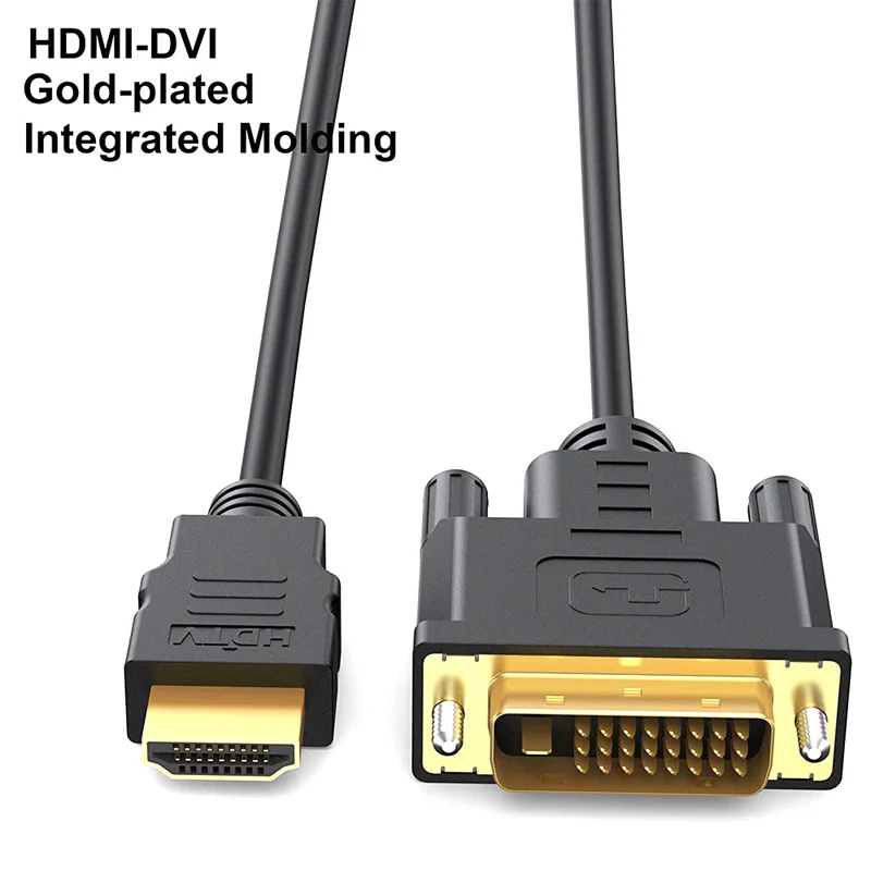 1/2/3/5M HDMI-Applicable to DVI-D Cable Male 24+1 DVI-D Male Adapter Gold Plated 1080P For HD HDTV HD PC Projector PS4