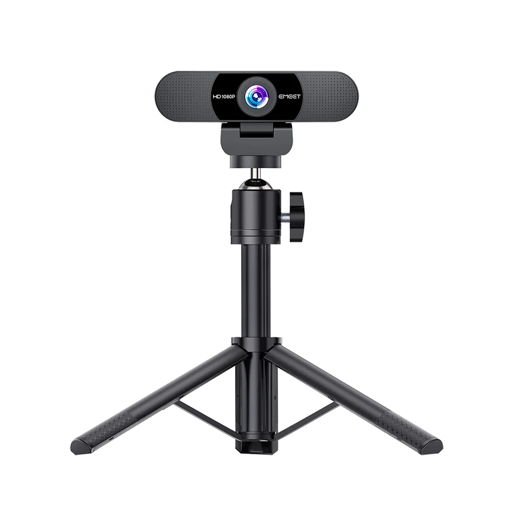 EMEET C960 1080P webcam met 2 microfoons, 90 °   FOV, vaste focus, plug&play computercamera voor Zoom/Teams/Facetime/Google Meet/Switch