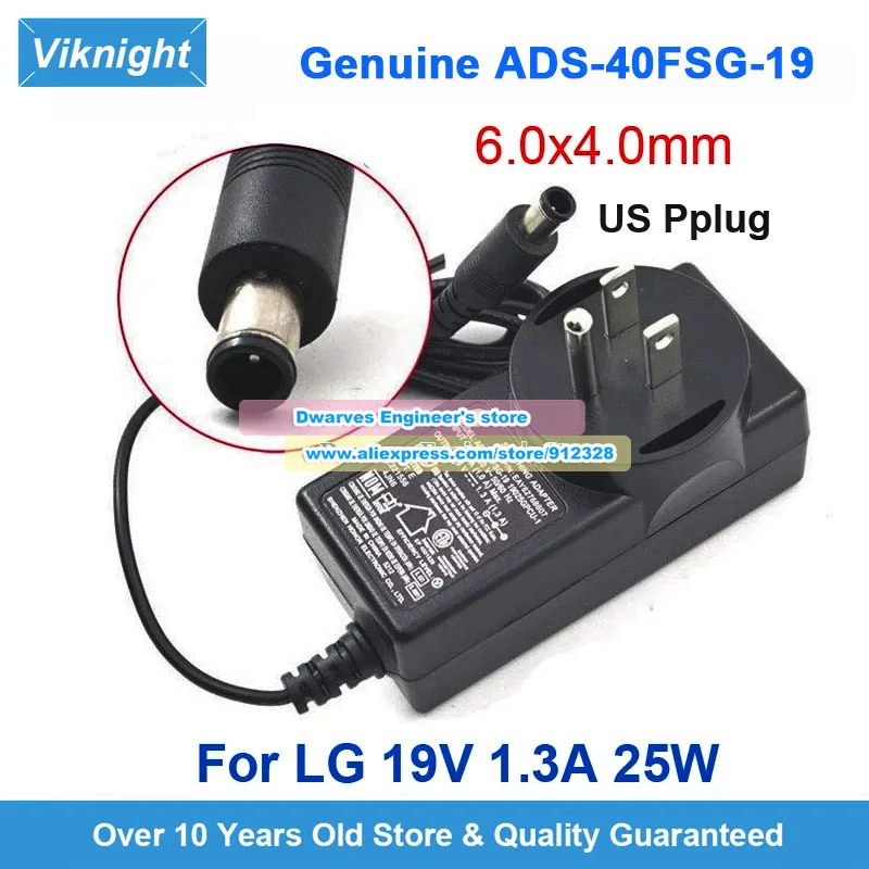 Original ADS-40FSG-19 US Plug 19V 1.3A 25W AC Adapter for LG 24MK430H-B FLATRON E2442TC 22M45D-B 22MP47HQ-P 24M45H-B 24M35D-B