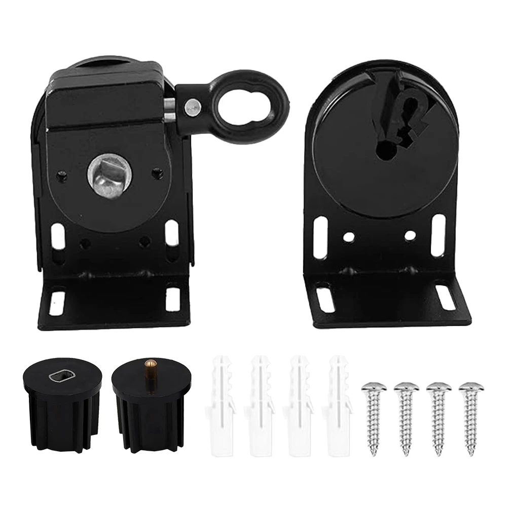 Soporte de persianas enrollables inalámbrico, piezas de repuesto para parasol para interiores y exteriores, sistema de Control Manual negro fácil