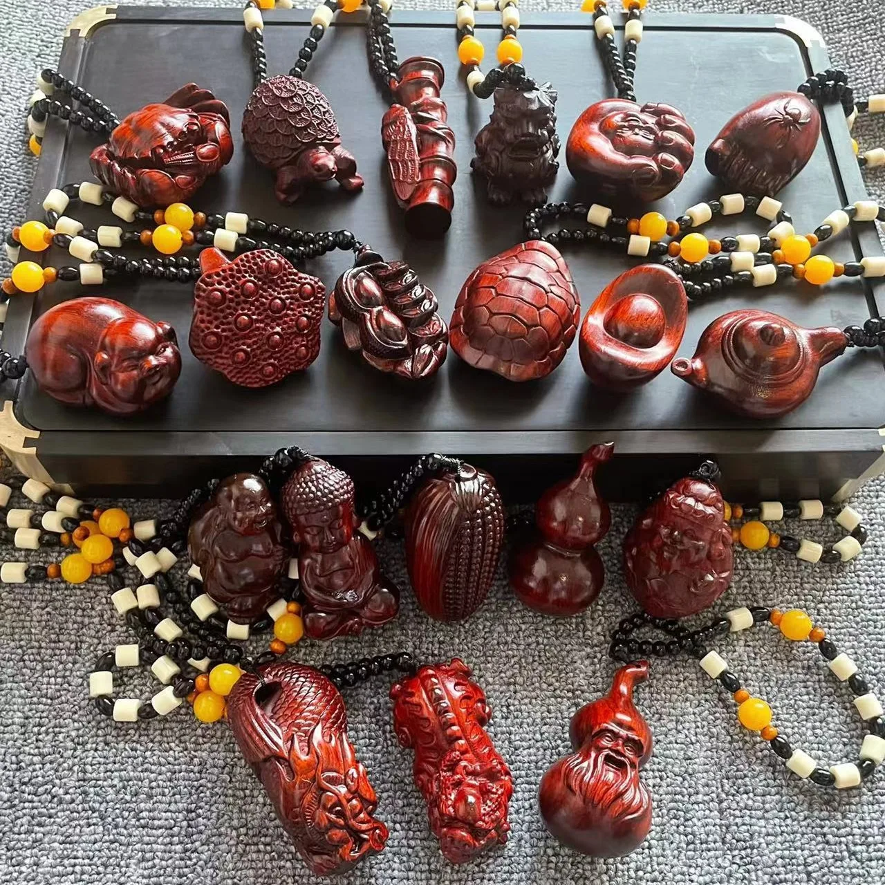 Rosewood precision carved handle pieces niche gift creative wooden stationery handle pieces decoration pendants