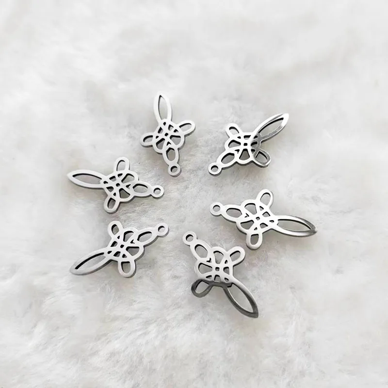 Wholesale 10pc/lot DIY Knot Heart Stainless Steel Charms Steel Color Pendant Making Jewelry Parts Customized Items Are Welcomed