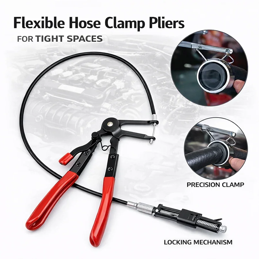 Clamping Pliers Bendable Hose Clamps Cable Clamp Pliers Type Flex Cable Long Auto Hose Clamps Hose Bundle Removal Repair Tools