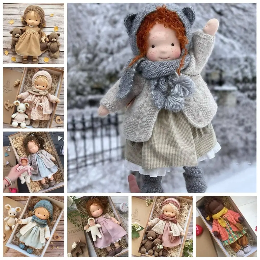 Cute Waldorf Doll Native Cotton Dolls Kawaii Handmade Artist Kids Toys Soft Plush Handmade Doll Grils Toys Birthday Gifts