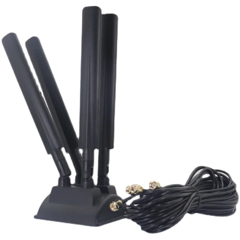 Imagem -03 - Roteador Quad-band Antena 12dbi Omni Mimo Amplificador Wi-fi Sinal Recepção Impulsionador Sma Cabo de Extensão Forte Base Magnética 5g