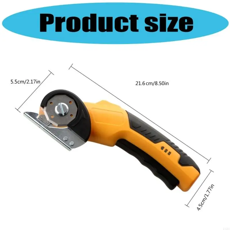 E5BE Battery Fabric Scissors Automatic Round Blade Cutting Tool for textile work