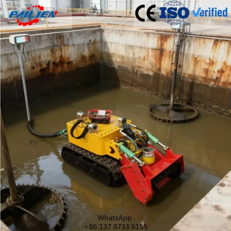 Remote Control Underwater 50m Heavy Duty Crawler Tank Cleaning Dredging Sludge Removal Machine Robot