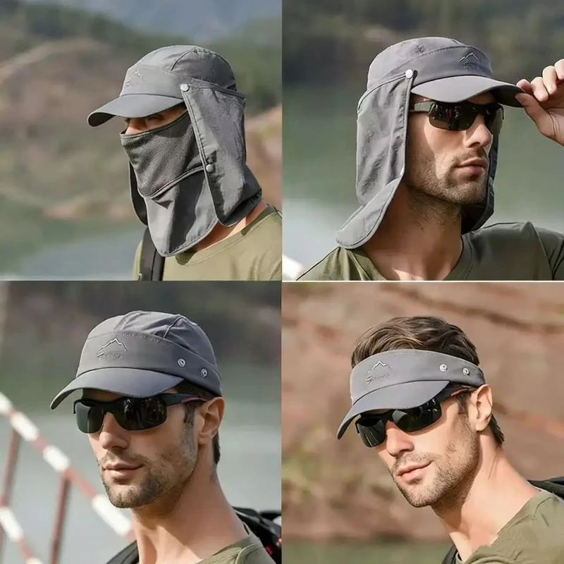 Quick-drying Multi-Functional Sun Hat Unisex Outdoor Hunting and Fishing Hat Breathable and easy to remove Hiking, camping