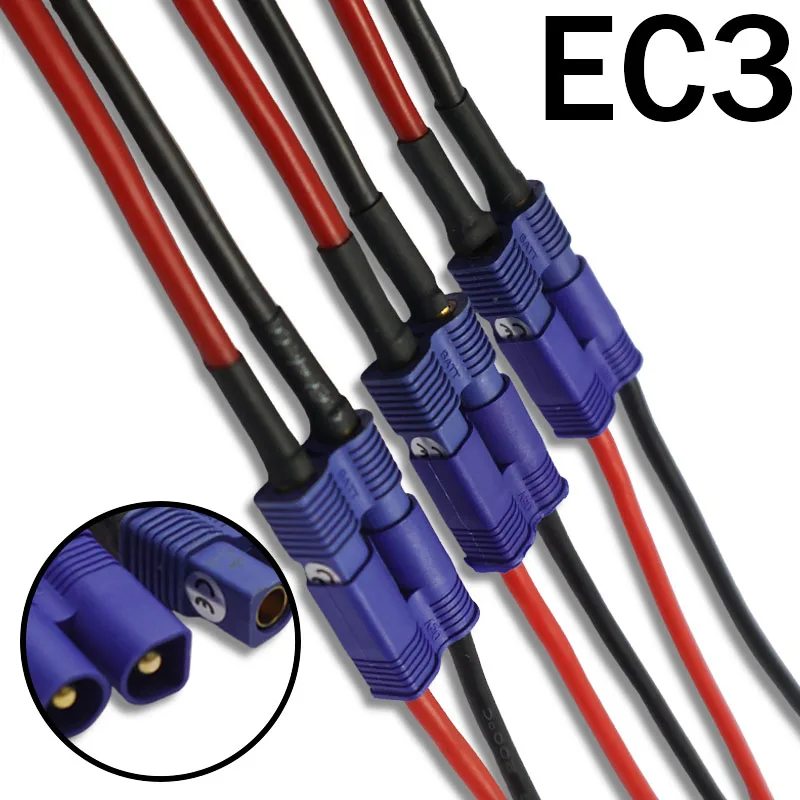 3/5pairs EC3/5 M/F Plug Silicone Pigtail Cable Charger Wire 10CM For RC Toy Lipo Battery Car Boat Connector Charger Expand DIY