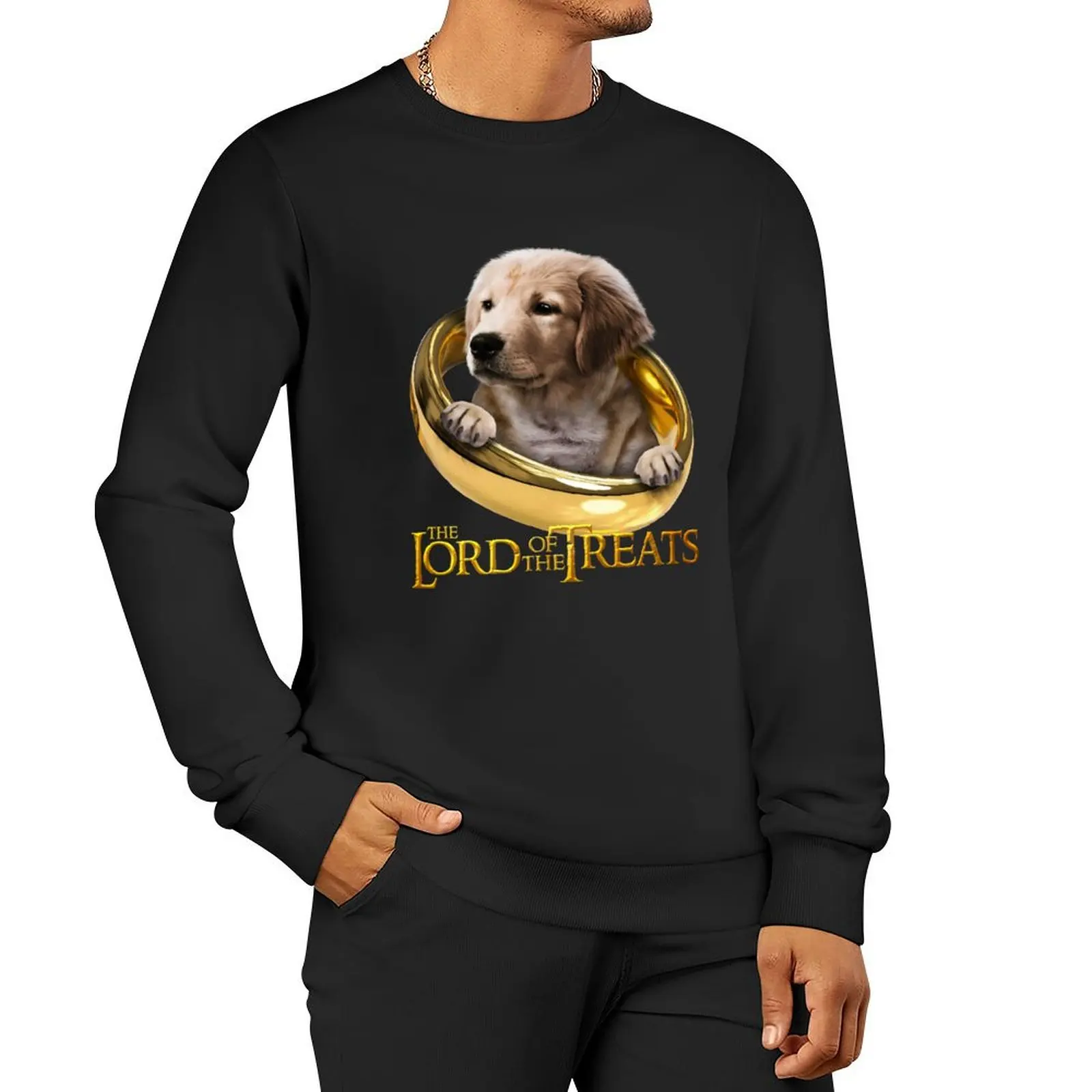 

Lord of the Treats - Funny Golden Retriever Puppy Pullover Hoodie men's winter sweater winter man sweatshirt