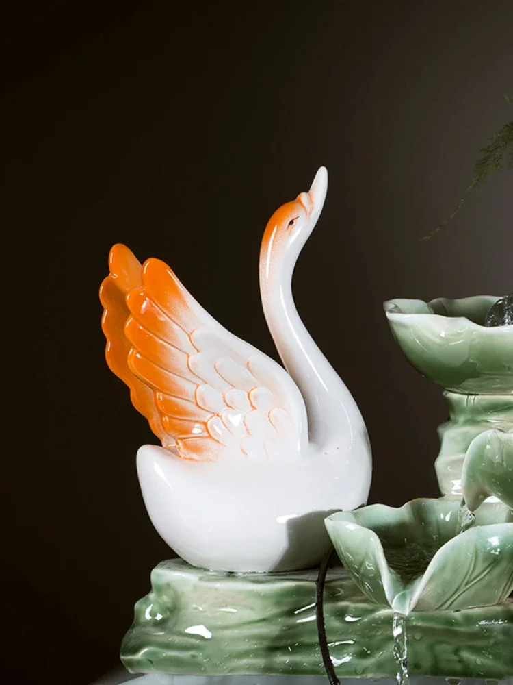 Handmade Ceramic Water Fountain Atomization Humidification Living Room Fengshui Wheel Lucky