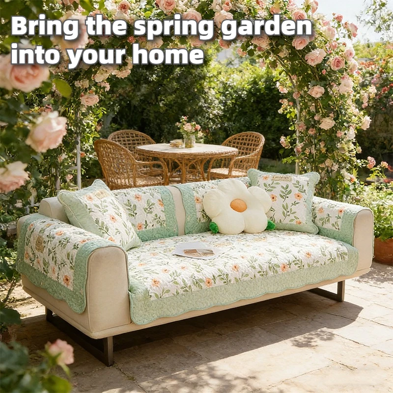 Floral Quilted Sofa Cover Non - Washer Toss Set ulasan dan harga