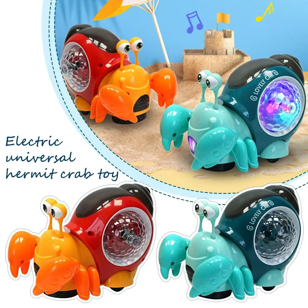 Children's Electric Universal Snail Hermit Crab Light Music Induction Birthday Gift Escape Toy Children's Crab Projection G0w8