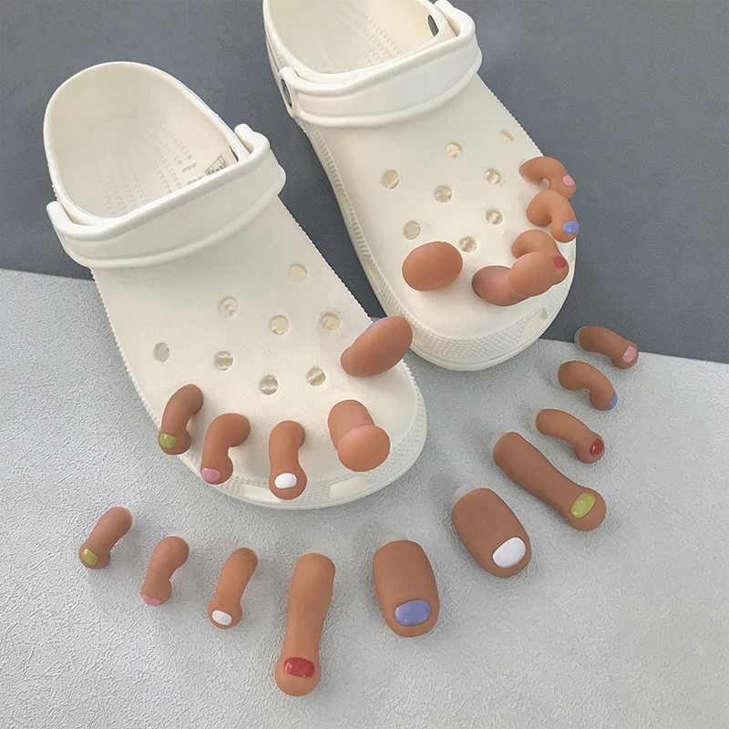 1Set 3D kreatif jari kaki besar buaya gantung sepatu kaki kepribadian dekorasi lucu kreatif sepatu Dekorasi aksesoris