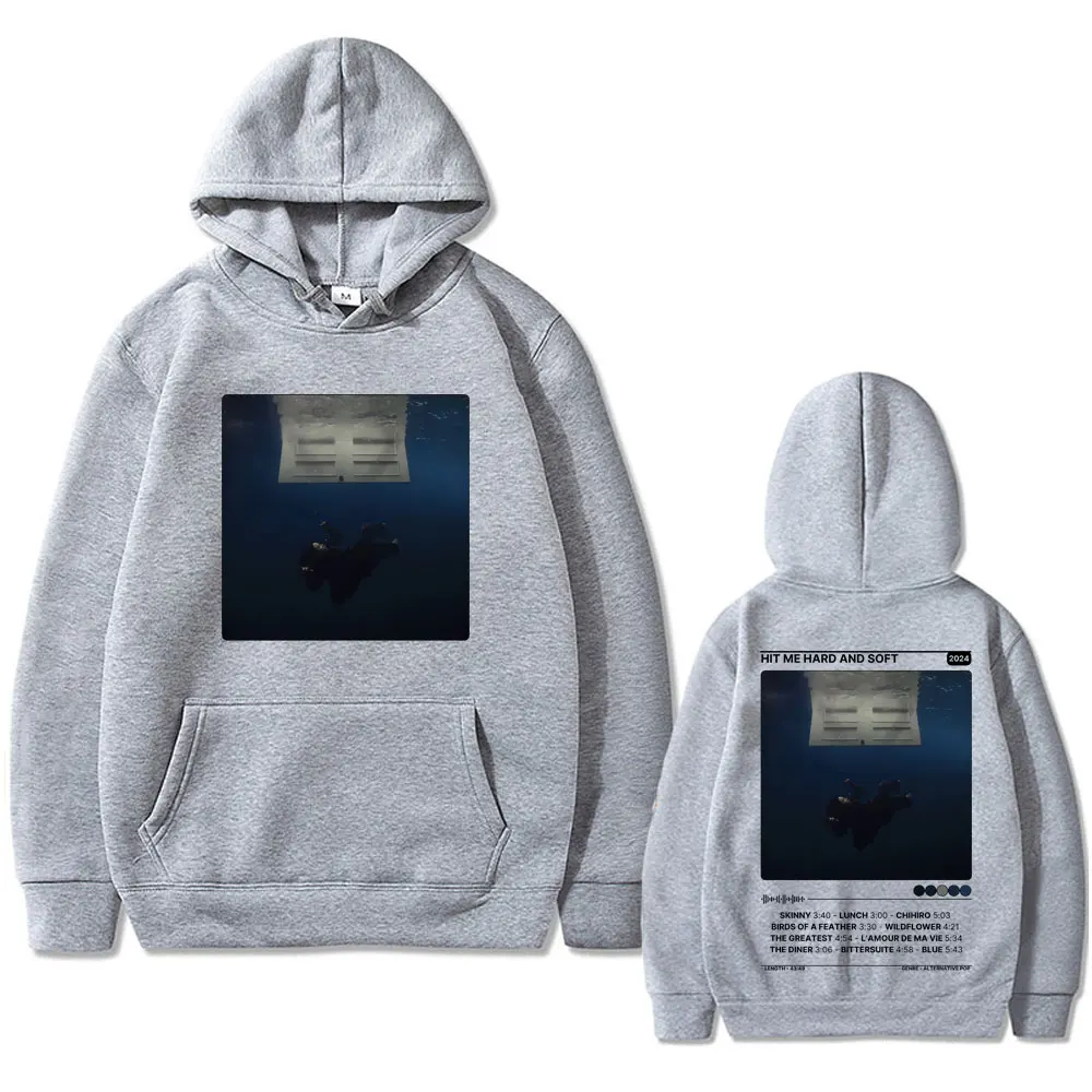 Hit Me Hard and Soft Graphic Print Hoodie Men Women's Hip Hop Fashion Art Aesthetic Pullover Male Casual Oversized Streetwear