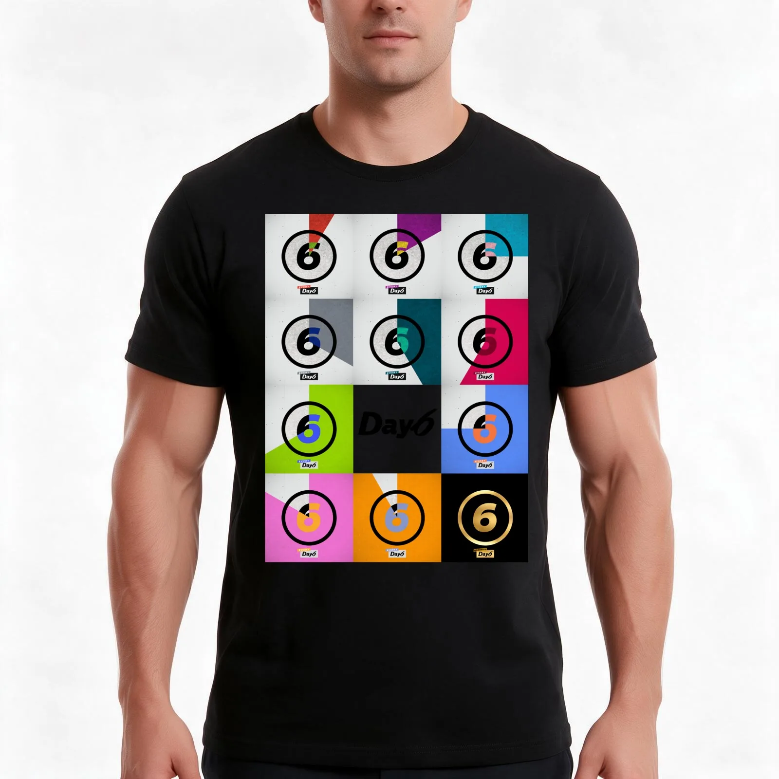 day6 every day6 T-Shirt, Summer Casual Cotton Tee, Oversized Streetwear Tops, Vintage Graphic Print, Loose Fit Short Sleeve