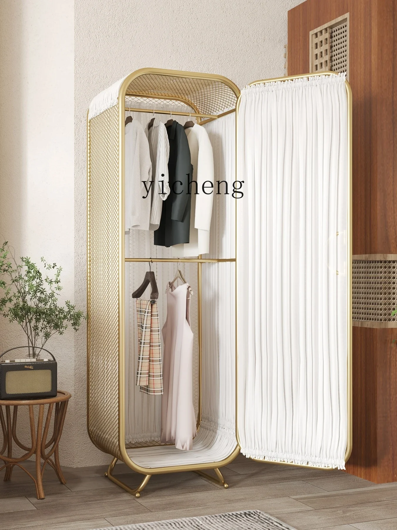 Environmental Protection Wrought Iron Curio Cabinet Bedroom Living Room Corner Corner Bedside Small Closet