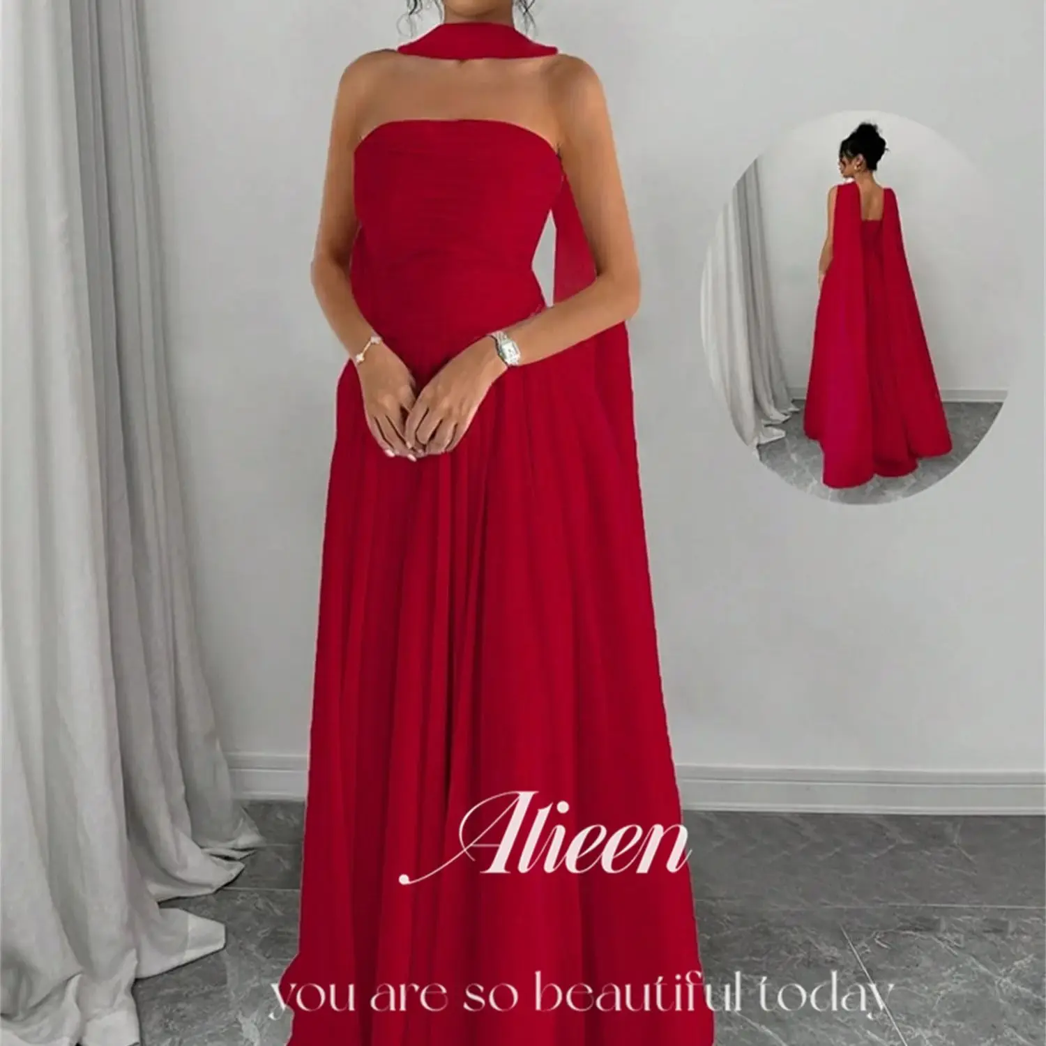 

Aileen Шифоновое женское платье для выпускного вечера 2025 Вечерние платья для особых случаев Шаль Свадебные платья по индивидуальному заказу فساتين سهرة