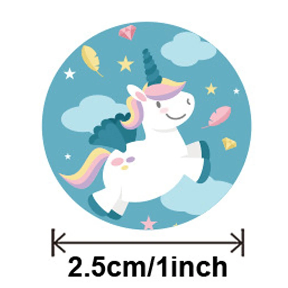 100-500pcs Reward Stickers for Kids Unicorn Cartoon Design Easy Carried Incentive Sticker Supplies for Teachers,Party Bags Decor