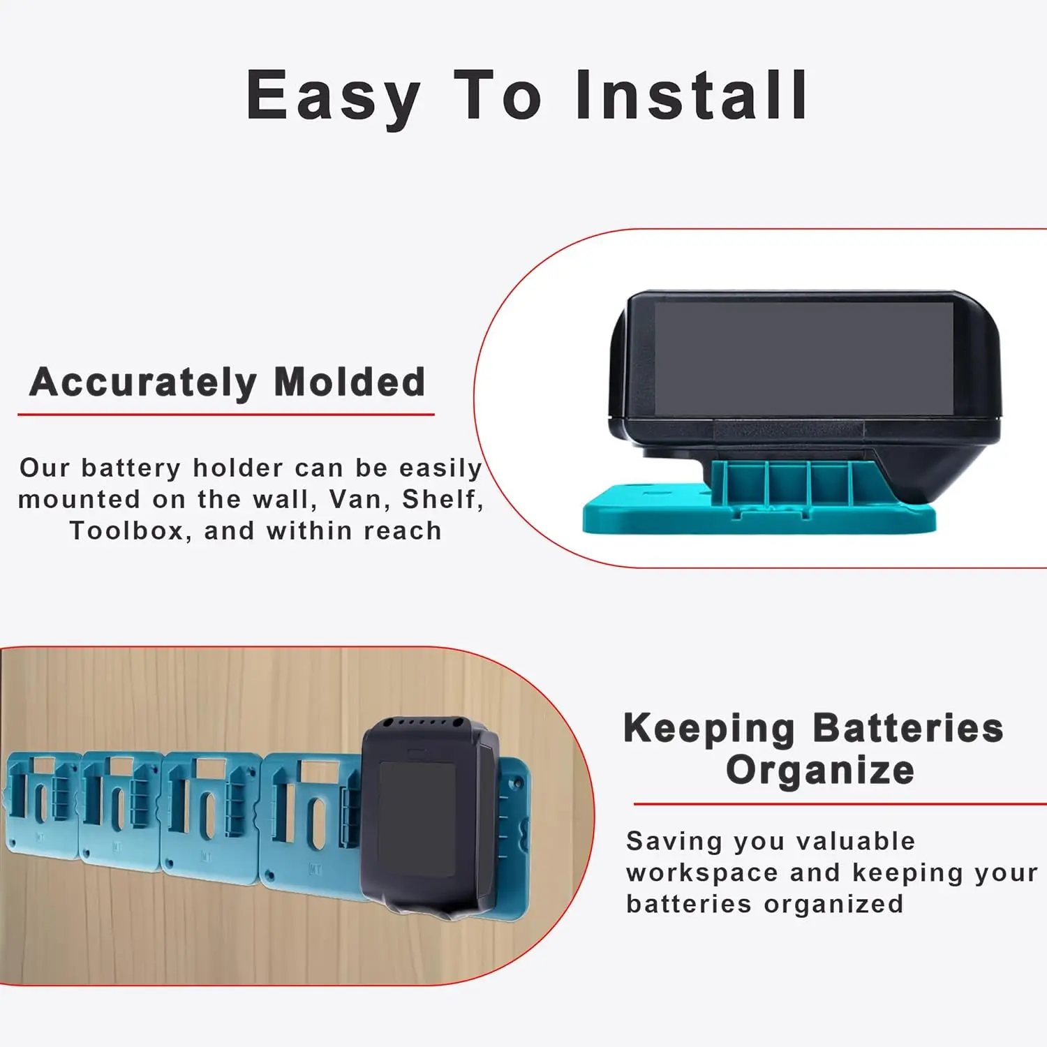 Machine Holder Battery Storage Rack for Dewalt/Makita/Milwaukee 14.4V 18V Li-ion Battery Wall Mount Tool Bracket Fixing