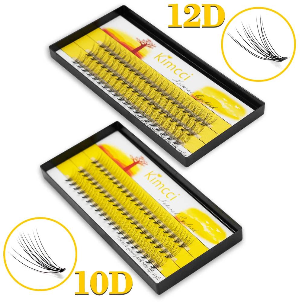 Natural long Individual Flare Lashes Cluster False Eyelashes 60 bundles/boxes Makeup 10D/12D  Mink Eyelash Extension Grafting