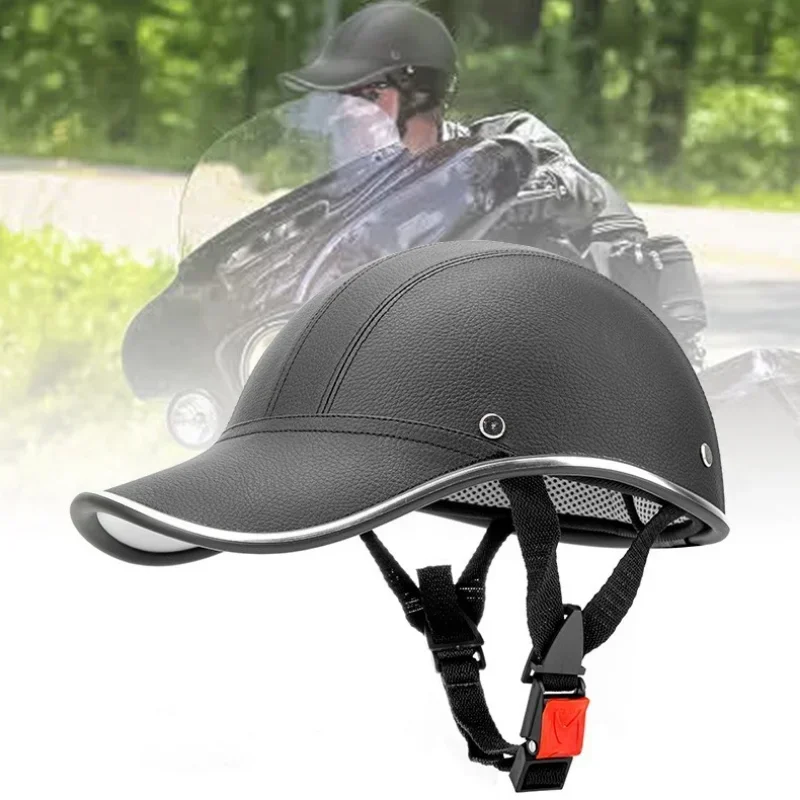 2024 nuevo casco de motocicleta gorra de béisbol casco de media cara casco de seguridad Anti-UV casco de motocicleta para hombres