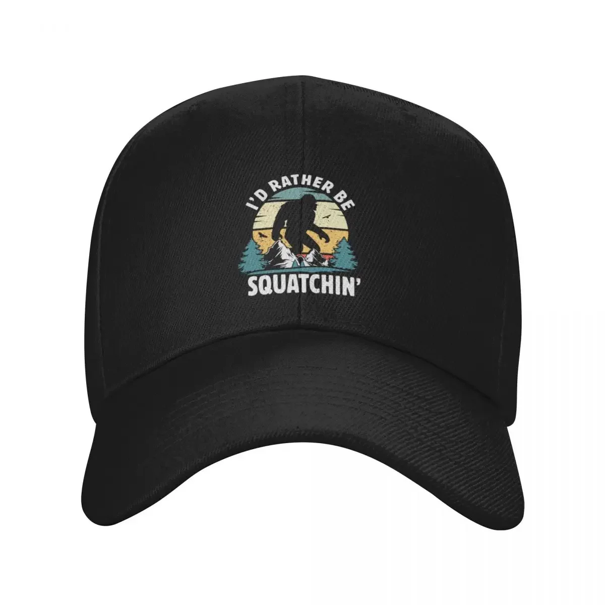 

id rather be squatchin Baseball Cap Military Tactical Cap Custom Cap Hip Hop Snapback Men Golf Wear Women's