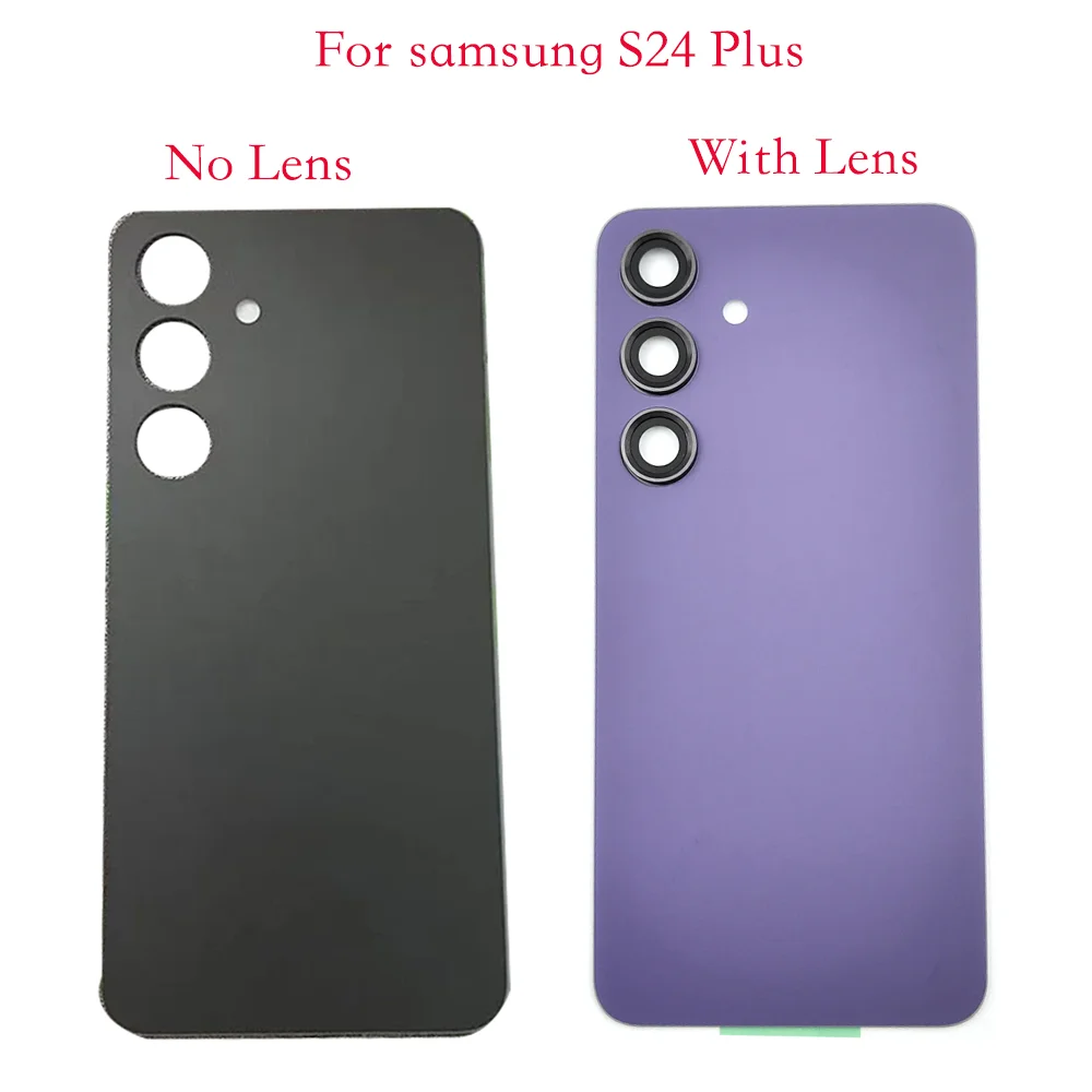 For Samsung Galaxy S24 Plus Glass Battery Cover Hard Back Door S24 Plus 5G Rear Lid Case Housing With Camera Lens Adhesive