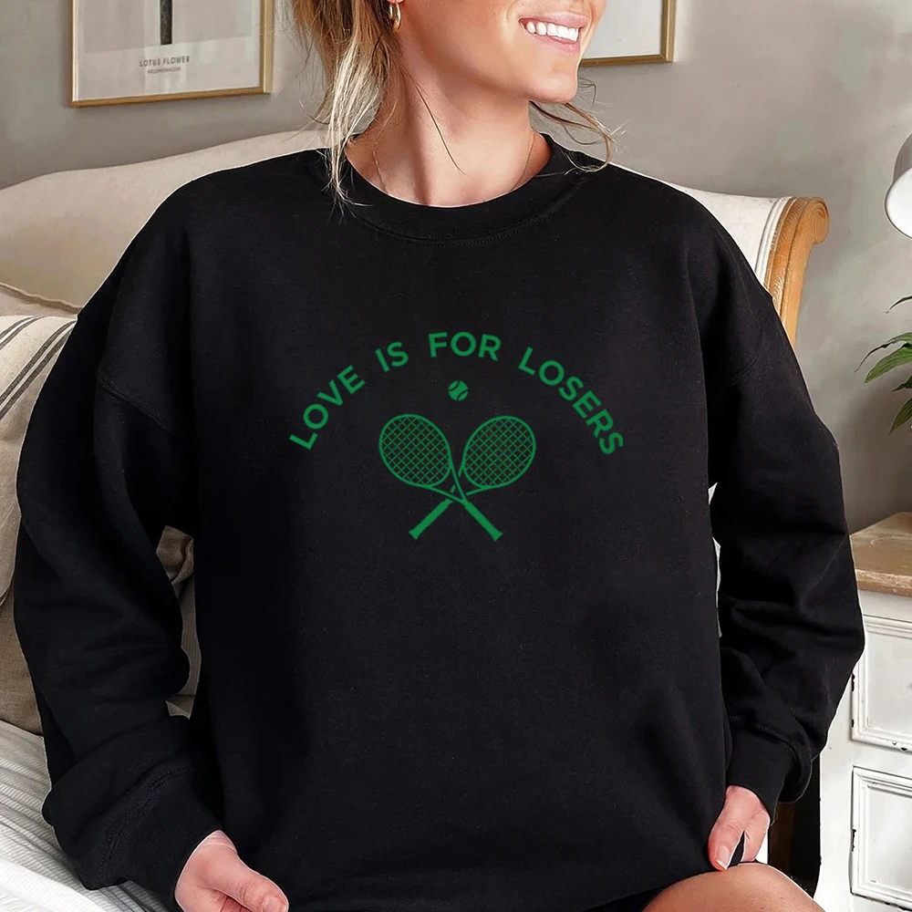 Tennis Sweatshirt Love Is for Losers Tennis Crewneck Sweatshirt Aesthetic Sport Shirt Gift for Player Tennis Team Gift