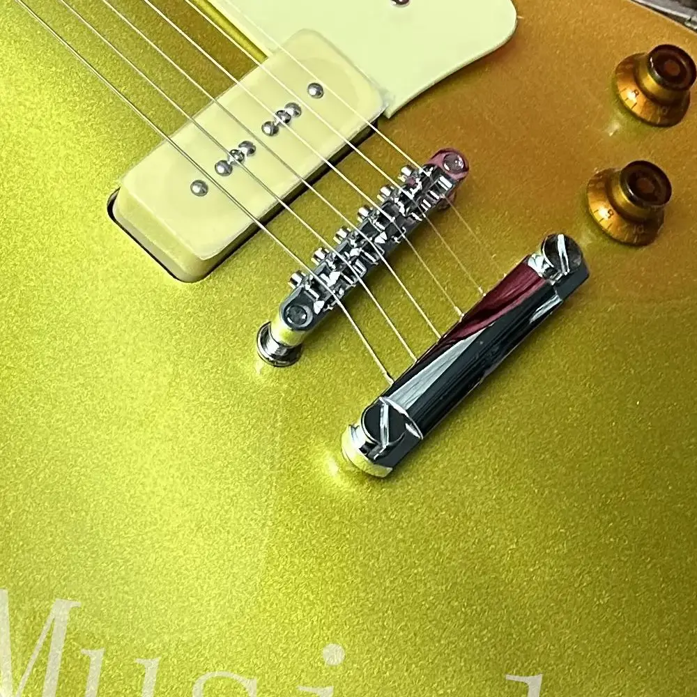 High quality electric guitar, gold, P90 pickups, in stock, fast shipping