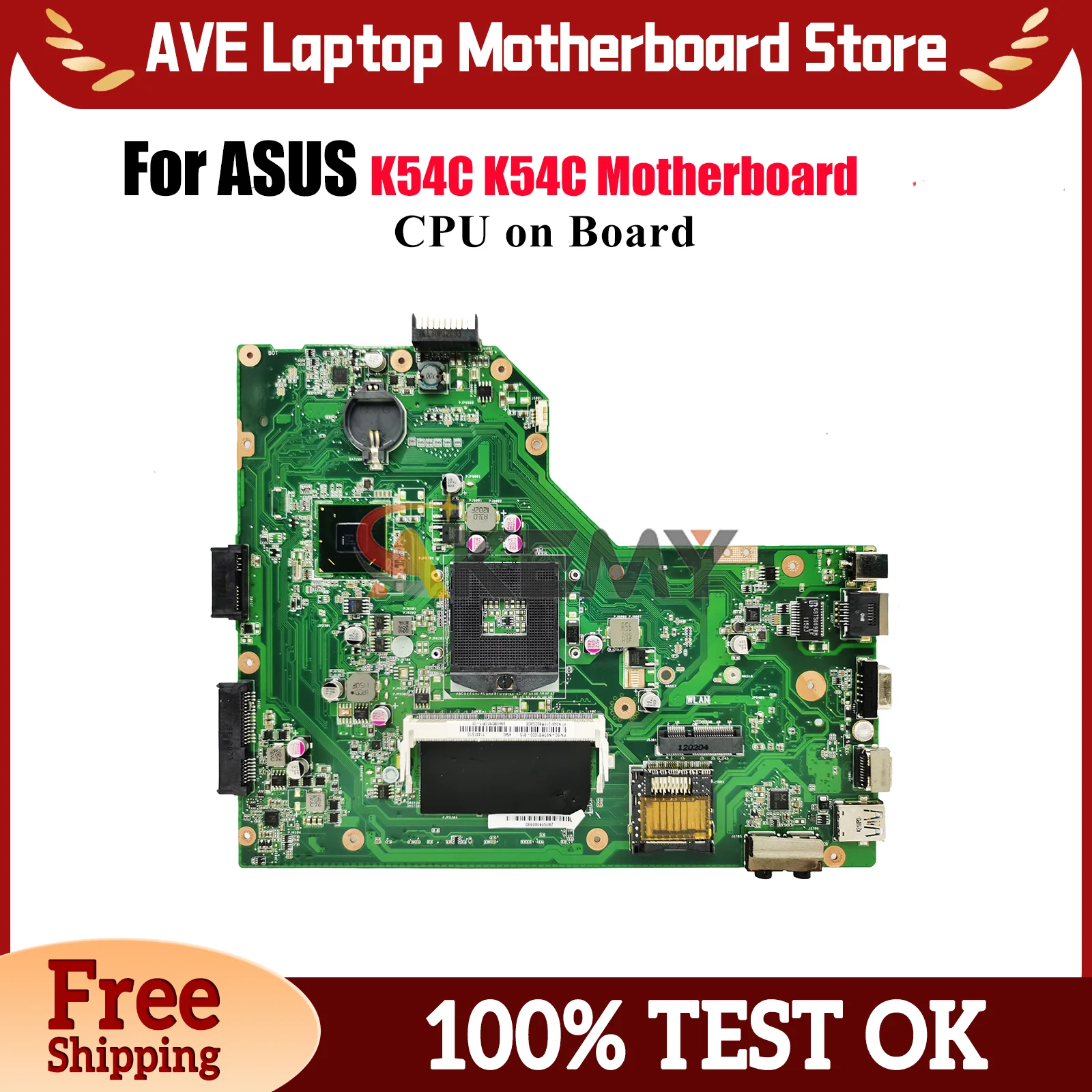 

Материнская плата K54C для ноутбука ASUS K54C K54C, материнская плата для ноутбука с процессором Celeron, 100% тестирование, ОК, быстрая доставка, высокое качество