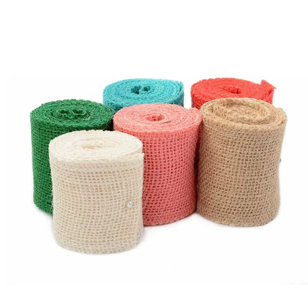 

6 Pcs Jute Ribbon Ribbons for Making Ties Elastic Rope Clothing Accessories Sewing Materials Craft Linen Wedding Hemp Christmas