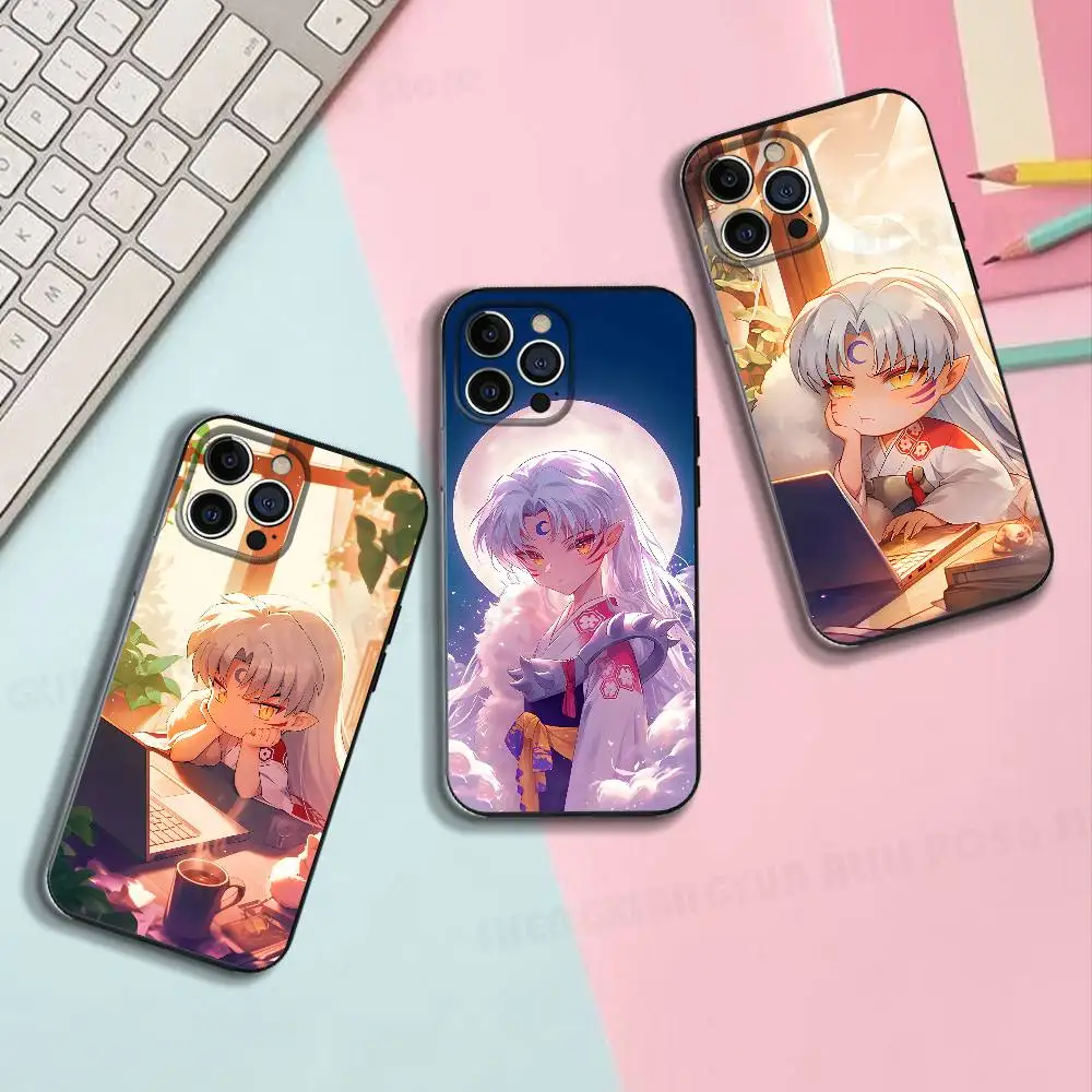 Kawaii S-Sesshomaru Silicone Soft Phone Case For IPhone17 16 15 14 13 12 11 Pro Max Plus X XR SE Cover