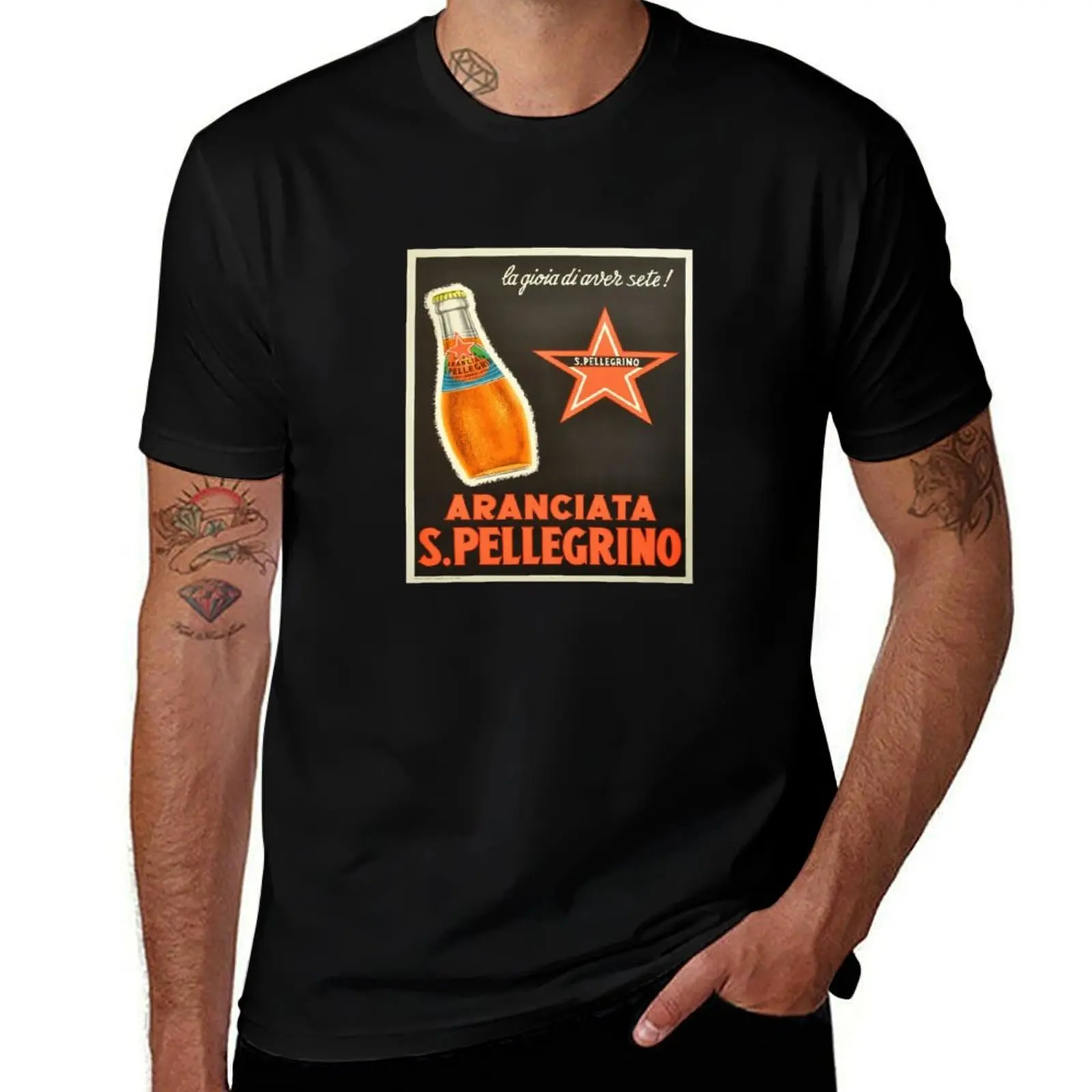 Aranciata S.Pellegrino T-Shirt Mann Grafik T-Shirt Mann T-Shirts Baumwolle T-Shirt