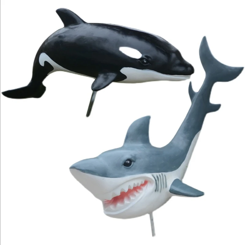 Fiberglass Simulation Marine Animal Shark Model Sculpture Decorative Ornaments