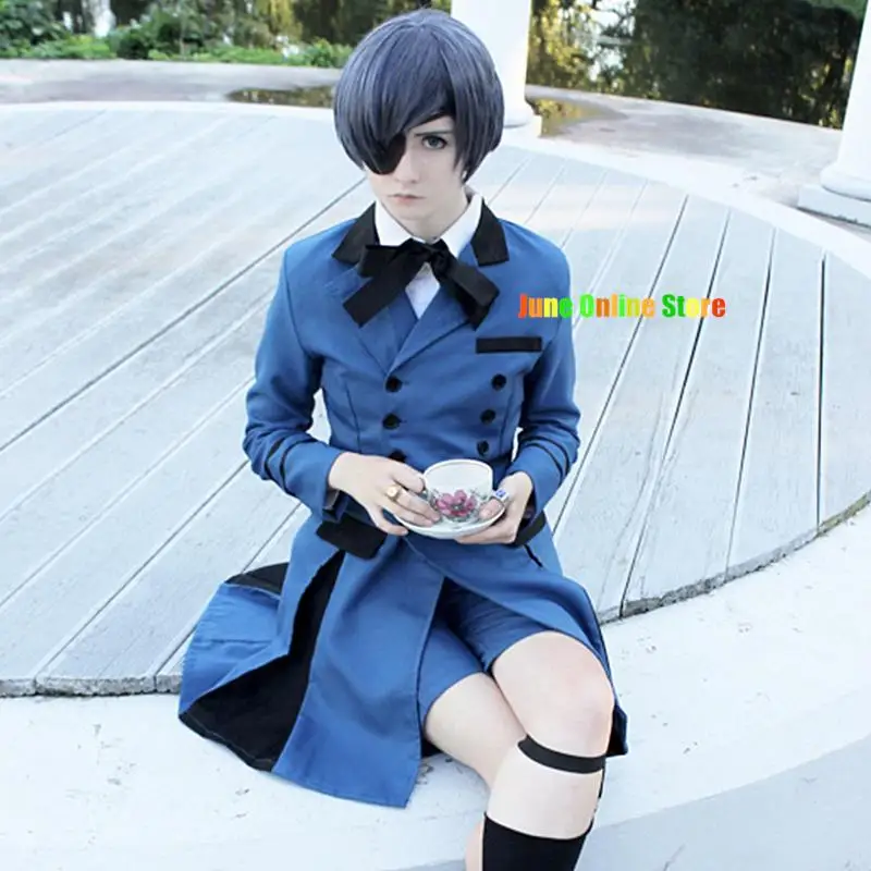 

Аниме Черный дворецкий Kuroshitsuji Ciel Phantomhive Косплей Костюм Хэллоуин Вечеринка Женщины Мужчины Полный комплект одежды