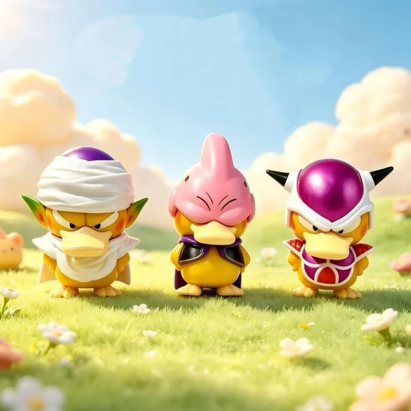 Q Version Anime Figure Psyduck Cos Dragon Ball Frieza Majin Buu Piccolo Car Decoration Desktop Ornament Collectible Toy For Fans