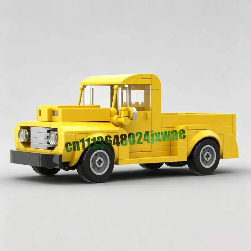 325Pcs Classic Vintage Pickup Truck Model Custom Puzzle Diy Assembly Building Blocks Toy Gift Classic Vehicle Collection Display