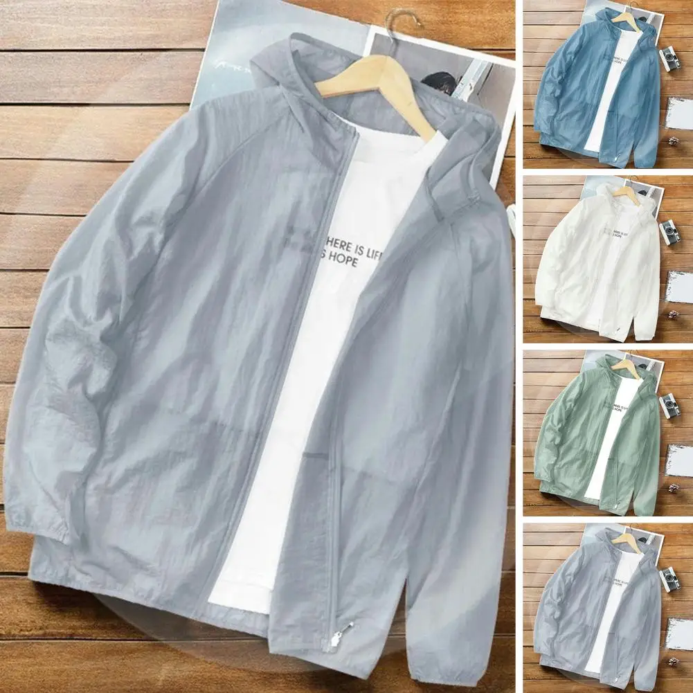 Sun Jacket  Excellent Summer Men Sunscreen Outerwear Cycling Coat  Long Sleeves Sun Protection Jacket