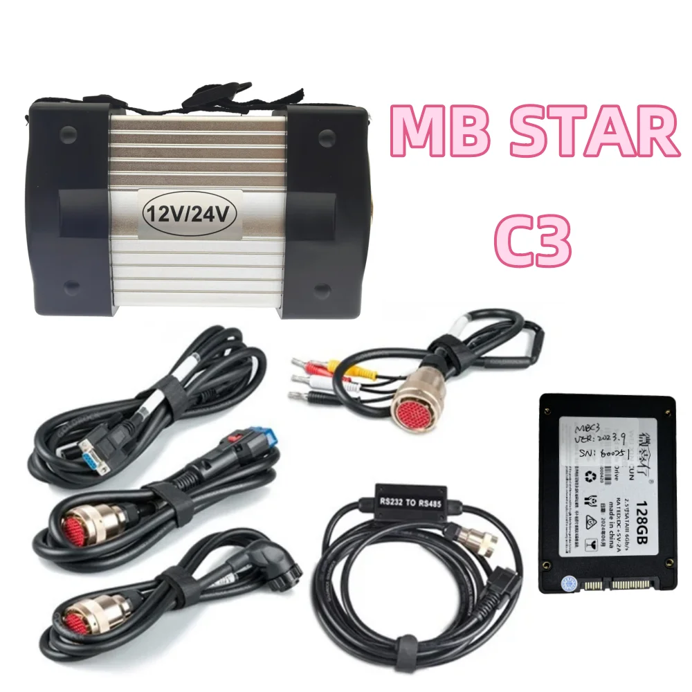 Best MB Star C3 Support 12V & 24V Auto Diagnosis Tool Full Chip Best SD Connect Multiplexer tester C3 With SSD Software Optional