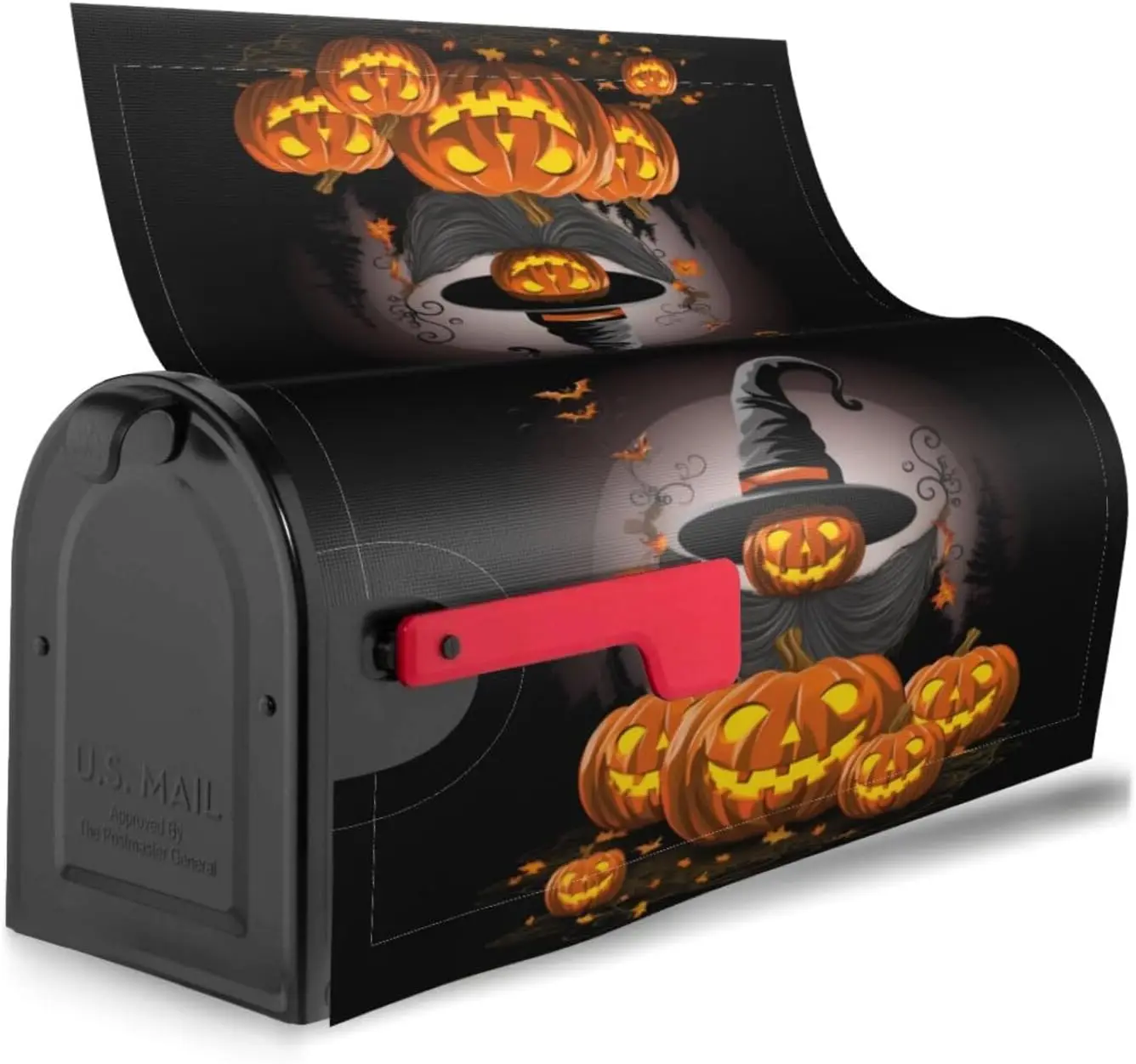 Halloween Mailbox Cover Cartoon Pumpkin Mailbox Covers Magnetic Mail Wraps Post Garden Decor 21x18 Inch