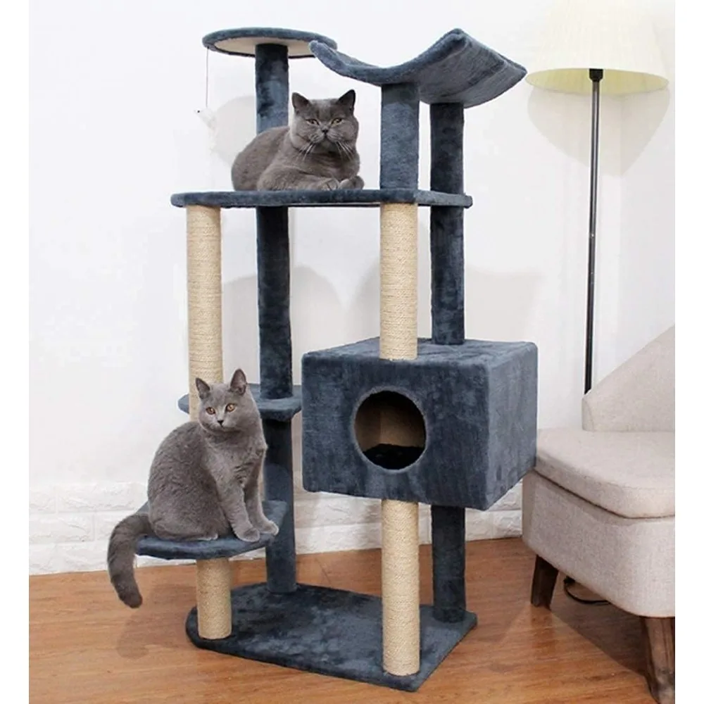 

Cat Tree Scratching Post Cat Tower Activity Centre Tower Stand Furniture With Scratching Posts Suitable for Cats and Pet Big