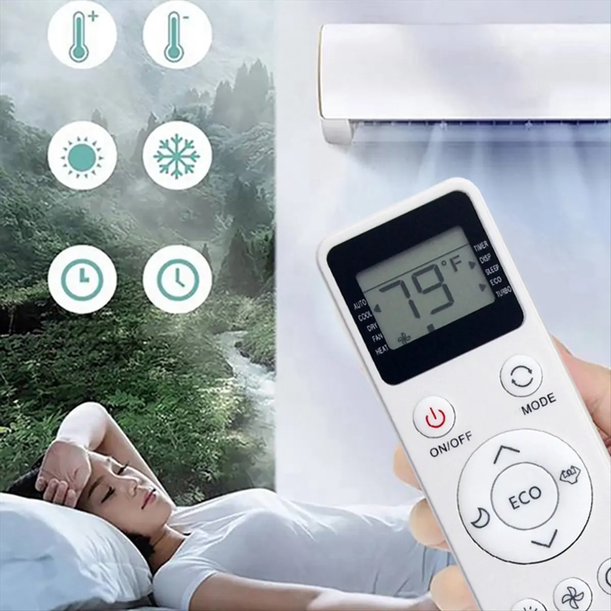 استبدل جهاز التحكم عن بعد AC EATC10RE2T-C لجهاز التحكم عن بعد لمكيف الهواء EQK EATC10RE2T-C #5