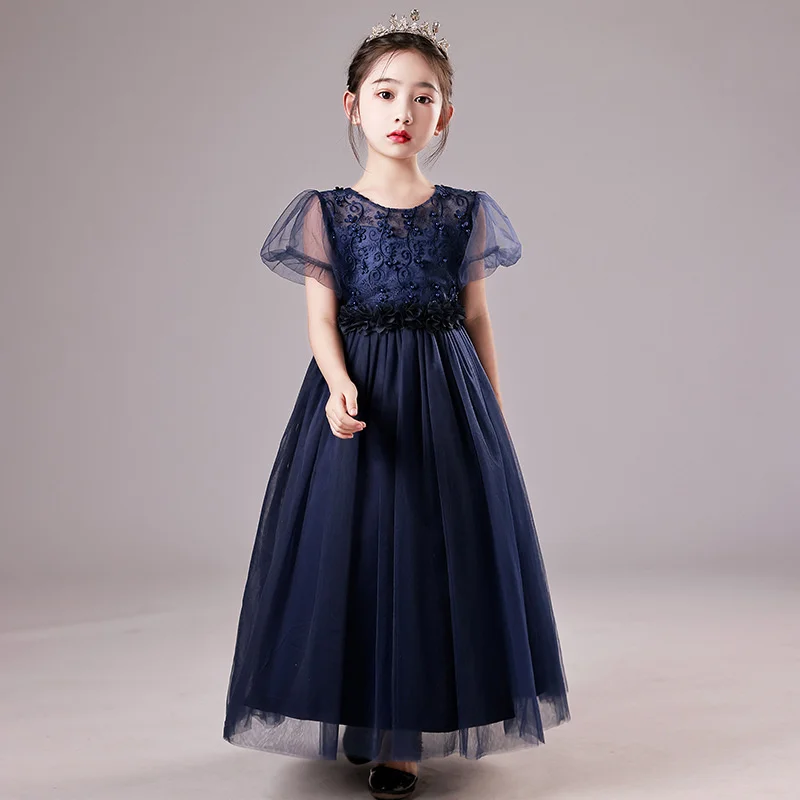 

Children's dress princess skirt length girls flower girl host piano performance Dress Girls Dress