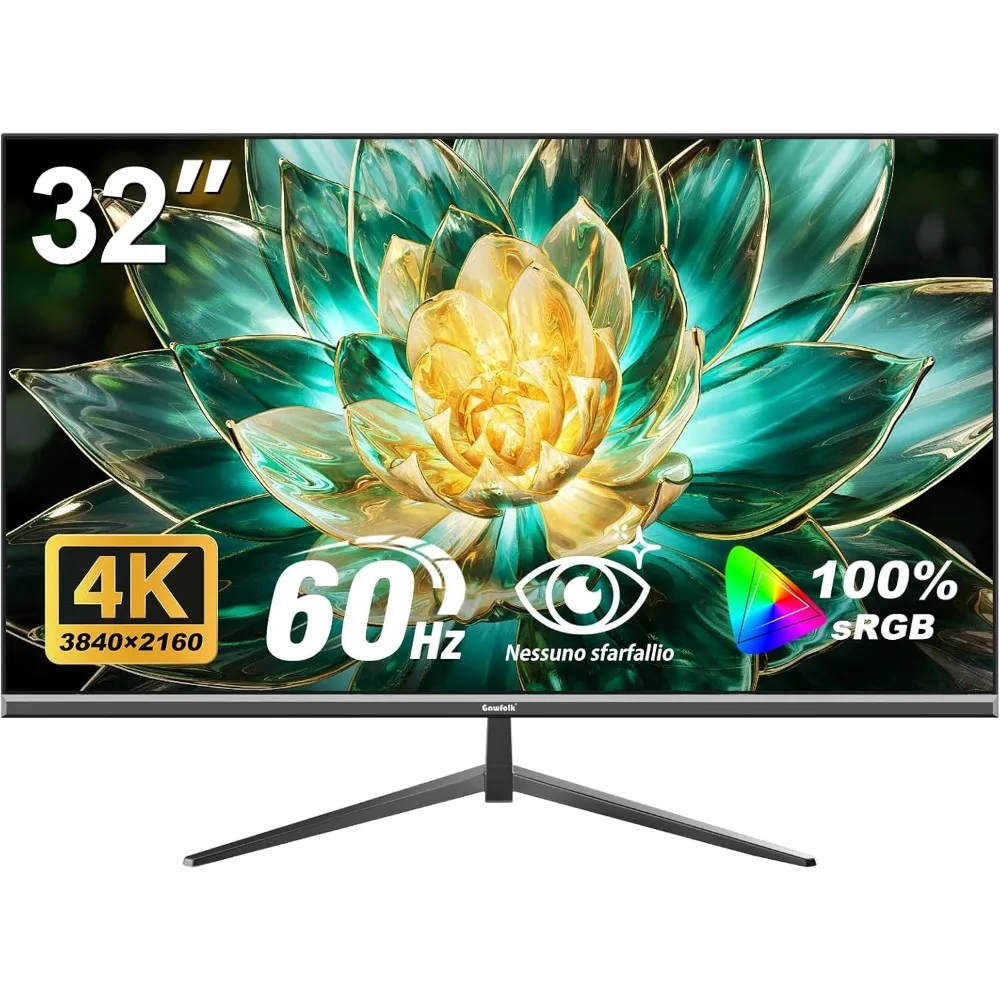 32 Inch 4K UHD Computer Monitor Ultra Clear 3840x2160 100 sRGB 178 Degree Wide View DisplayPort HDMI 100x100mm VESA Mount